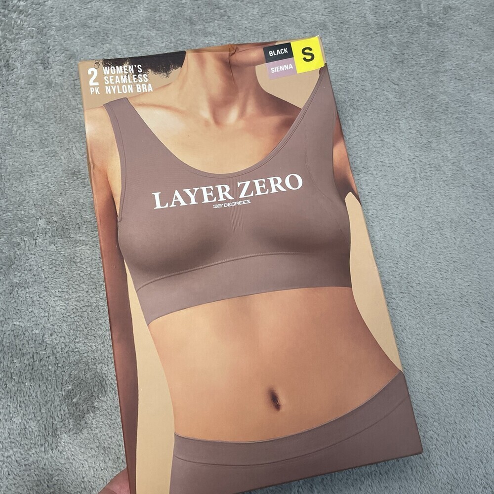 Layer Zero Women's S Seamless Nylon Bra Black/Sienna a1705